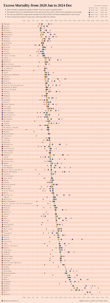Excess Mortality from 2020 Jan to 2024 Dec
#dataviz #datavisualization