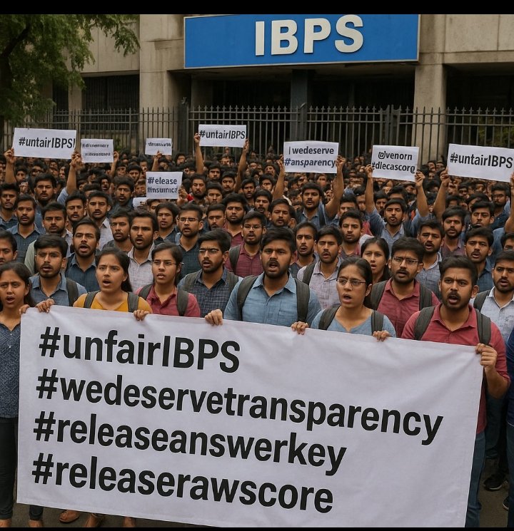 AzadShayer's tweet image. IBPS कोई भगवान नहीं है जो सवाल न किया जाए!
हमें चाहिए – आंसर की, रॉ स्कोर और नॉर्मलाइजेशन का लॉजिक।
छात्रों की आवाज़ दबाई नहीं जाएगी!

#unfairIBPS #releaseanswerkey #releaserawscore #GiveNormalisedScore#unfairIBPS