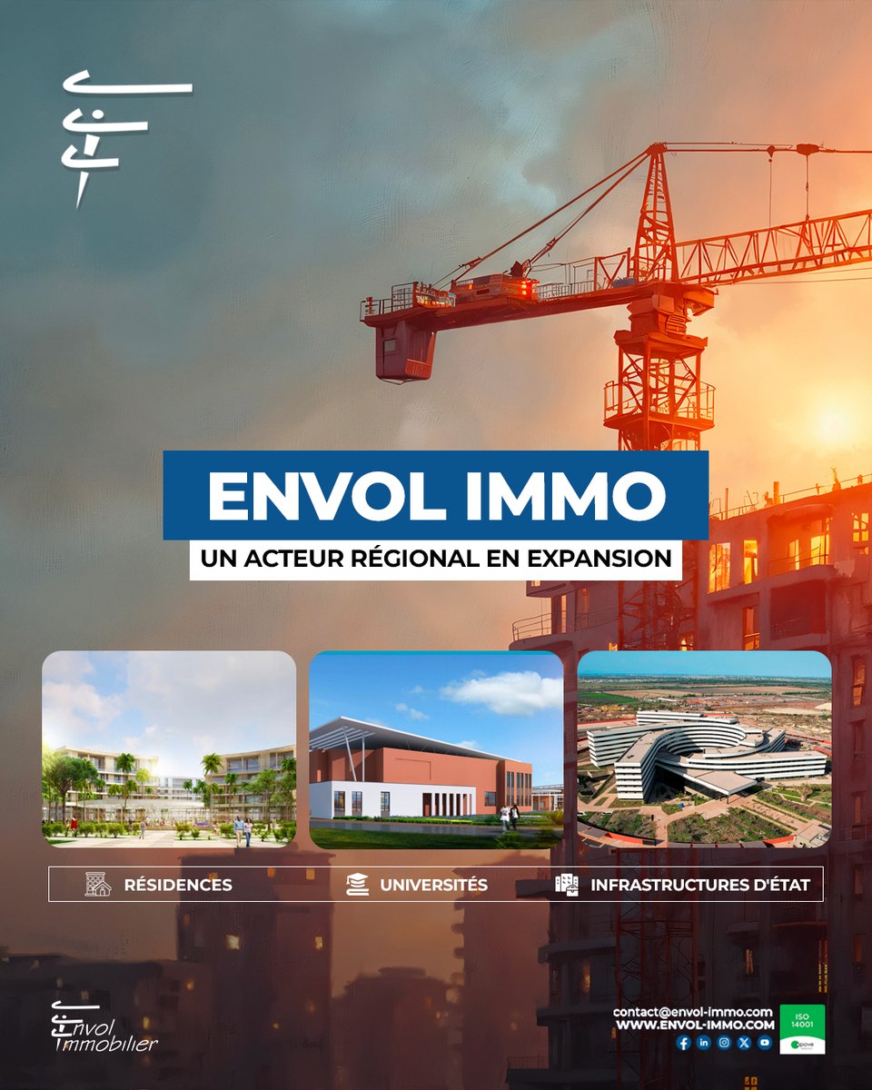 Envol_Immo's tweet photo. Du Sénégal à la Côte d’Ivoire, en passant par le Togo, nous développons des projets qui répondent aux besoins réels des populations. 
Notre ambition : bâtir l’Afrique de demain, ville après ville.
#AfriqueEnConstruction #EnvolRegional #ImmobilierOuestAfricain #EnvolImmo https://t.co/bReVyknfNk