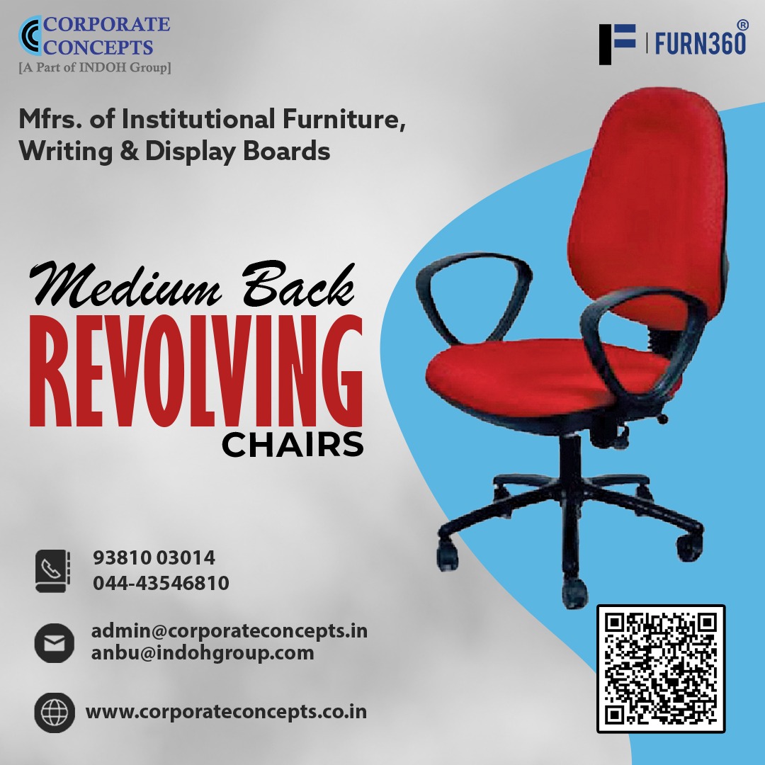 furn360's tweet image. 🪑 Medium Back Revolving Chairs – Comfort. Stylish. Supportive.

Call 📞 96293 61872

🌐 corporateconcepts.co.in

#RevolvingChair #OfficeComfort #ErgonomicSeating #Furn360 #CorporateConcepts #OfficeFurniture #WorkSmartSitRight #ChairGoals #FurnitureSolutions #ChairsThatWork