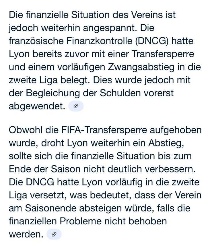 Eric Smith will doch keine 2. Liga mehr spielen. 😁
Olympique Lyon Transfersperre wurde zwar aufgehoben, deren finanzielle Situation ist aber trotzdem noch sehr shady. 
Vor ein paar Monaten drohte man OL mit Zwangsabstieg in Liga 2. Die Drohung ist noch nicht vom Tisch. 
#fcsp