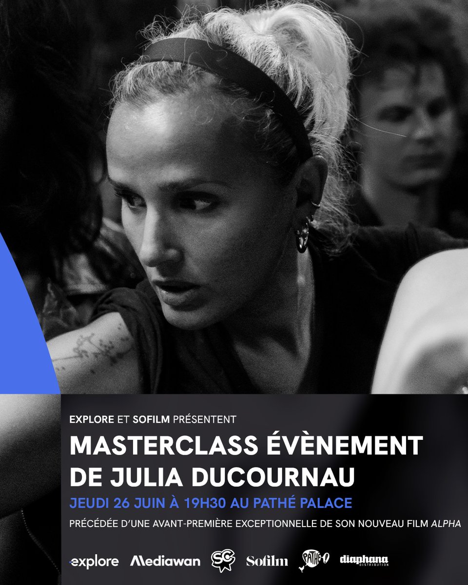 Julia Ducournau sera présente au Pathé Palace pour une masterclass exceptionnelle précédée de la toute première projection de son film ALPHA depuis sa présentation en compétition officielle au Festival de #Cannes2025 ! RDV le 26 juin ✨
🎟️ : alphalefilm.fr/showtimes/?sta…