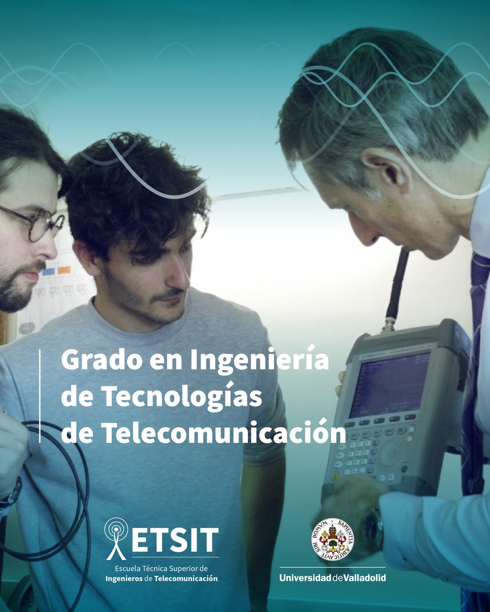 📡3 cursos comunes + 1 de especialización.
Elige tu camino en una de las 4 ramas oficiales:
▪️Sistemas de telecomunicación
▪️Telemática
▪️Sonido e imagen
▪️Electrónica
Formación flexible, orientada a lo que te apasiona.
Con salidas profesionales claras.
📎 etsit.tel.uva.es