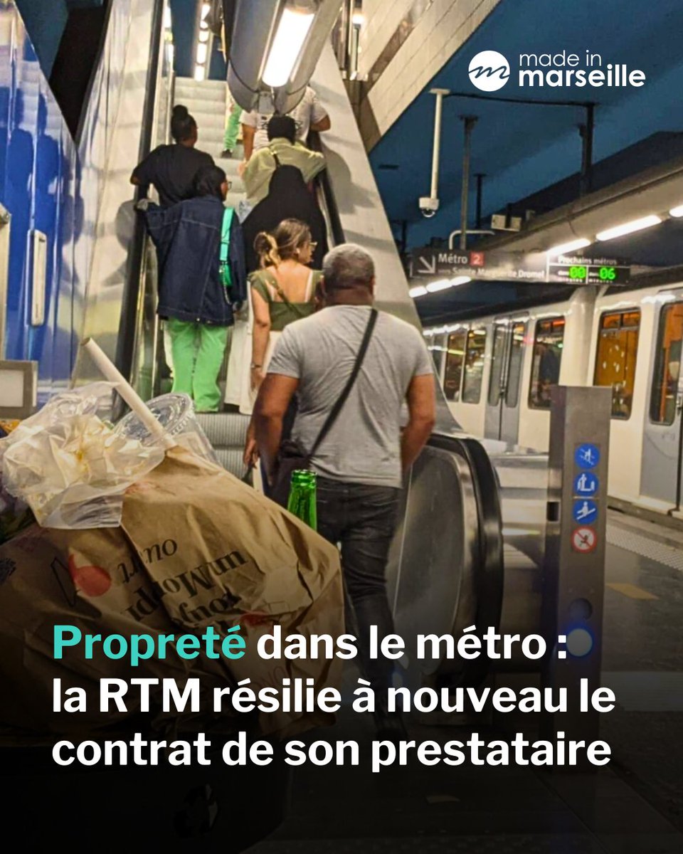 🔴 Le problème de la propreté dans le métro n’est pas encore résolu à Marseille. La RTM annonce mettre fin au marché de son nouveau prestataire.

➡️ tinyurl.com/4f6xa458