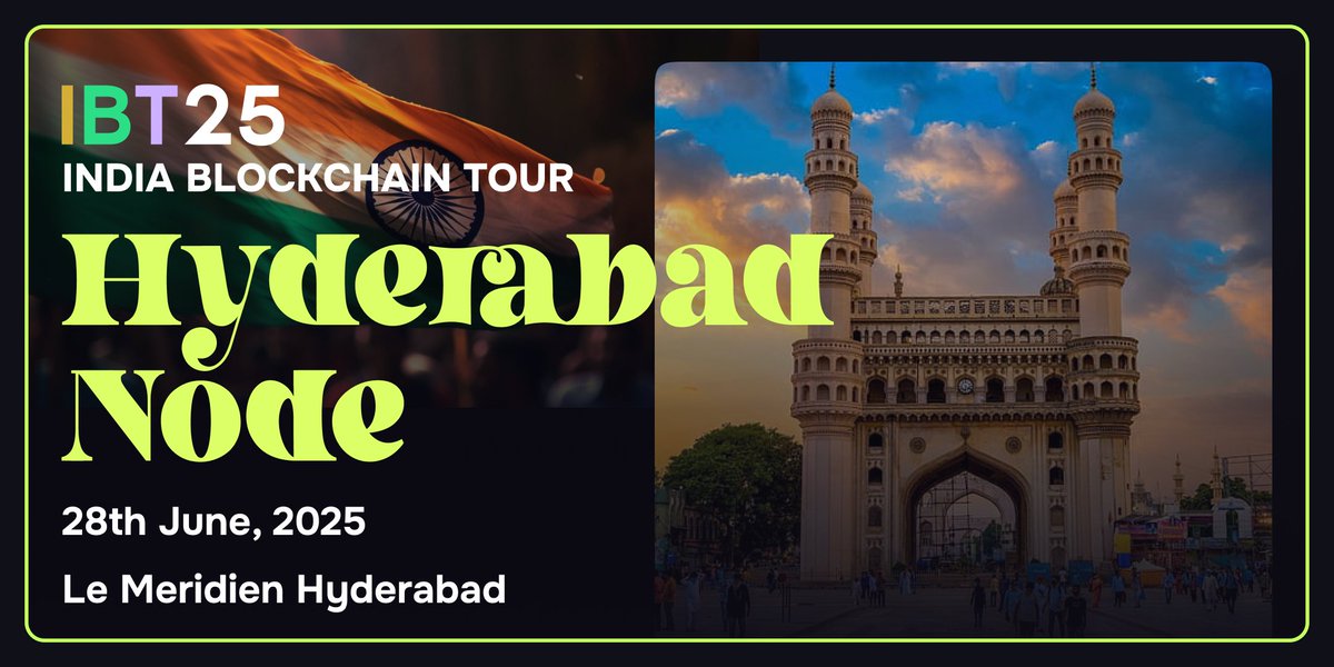 TheSuranaverse's tweet image. India’s BIGGEST Blockchain event is coming to #Hyderabad in just 10 days! 🔥

🎟️ Wanna win a FREE pass to #IBTHyderabad 👇
1️⃣ Like ❤️ &amp;amp; RT 🔁
2️⃣ Follow @octaloopHQ @Web3Jh
3️⃣ Tag 5 friends in the comments

Let’s make HYD the loudest stop of #IBT2025 💪🚀

#Blockchain #Web3