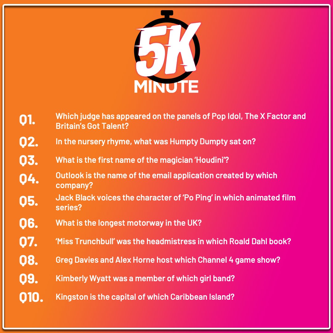 5/10 for Fiona on the £5K Minute 🙌🏼
Answers 👉🏼 bit.ly/TayFM-5K-Minute