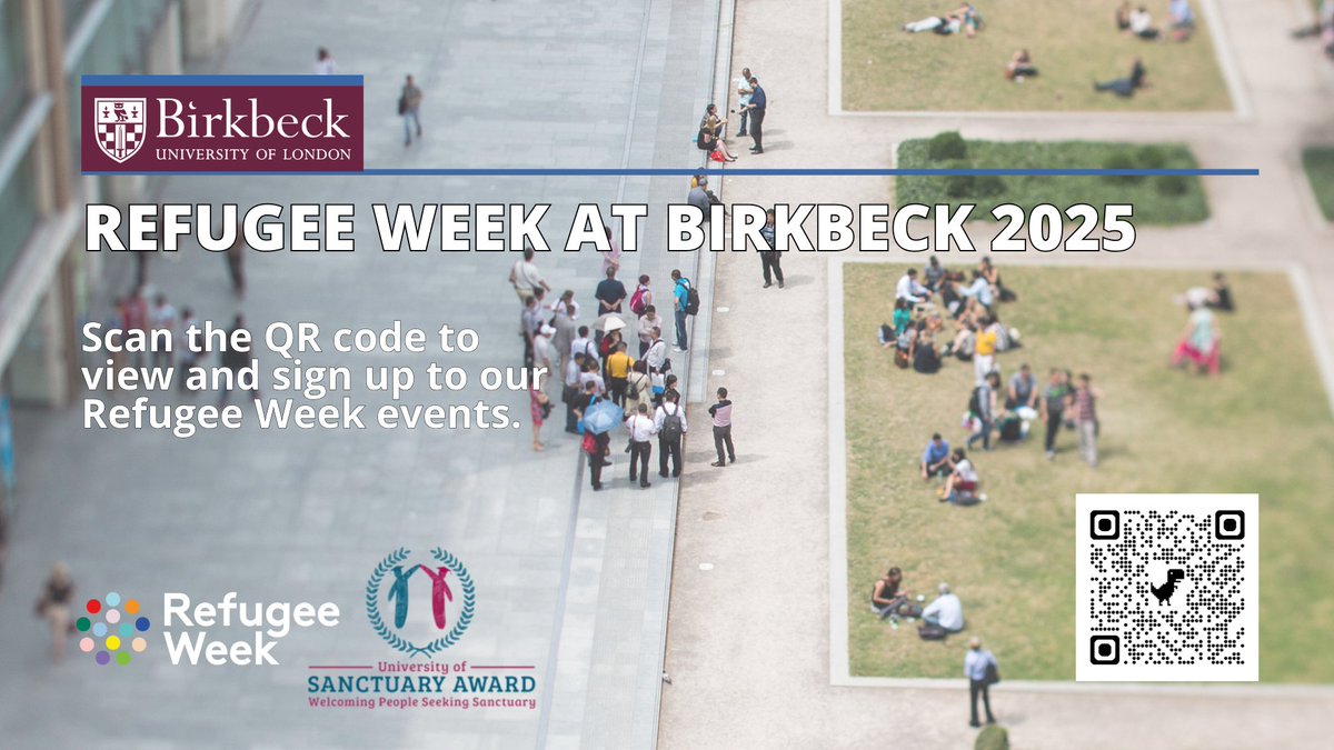 Birkbeck is proud to be a University of Sanctuary and this week (16-22 June) is Refugee Week. This years theme is 'Community as a Superpower' and we welcome anyone from our sanctuary community and local community to our upcoming events. 📅

👉 bbk.ac.uk/events?tag=262