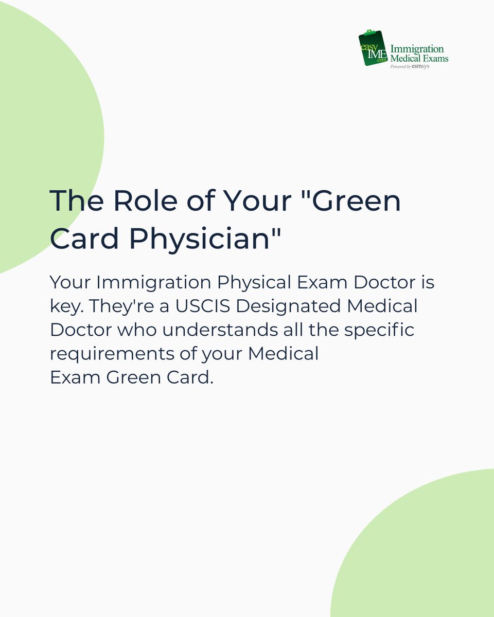 easyIME's tweet image. Prepare your medical records, and let easyIME
connect you with expert Immigration Physical Exam
Doctors for a smooth process!
#GreenCardExam #ImmigrationVaccination #BloodTest
#USCISDoctor #MedicalExam #easyIME
#HealthCompliance #PermanentResident