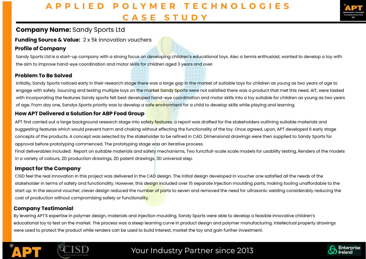 APT Applied Polymer Technologies (@apt_ireland) on Twitter photo #TakeOffTuesday is here again!
We’re excited for our 7th featured project! This week’s spotlight is a project supported by <a href="/apt_ireland/">APT Applied Polymer Technologies</a> , Design Team. If you’re a company with an idea to explore, you could be next🚀🚀
#apt #Tus #researchAndDevelopment #EUinmyregion #EITechGateway #TakeOffTuesday is here again!
We’re excited for our 7th featured project! This week’s spotlight is a project supported by <a href="/apt_ireland/">APT Applied Polymer Technologies</a> , Design Team. If you’re a company with an idea to explore, you could be next🚀🚀
#apt #Tus #researchAndDevelopment #EUinmyregion #EITechGateway