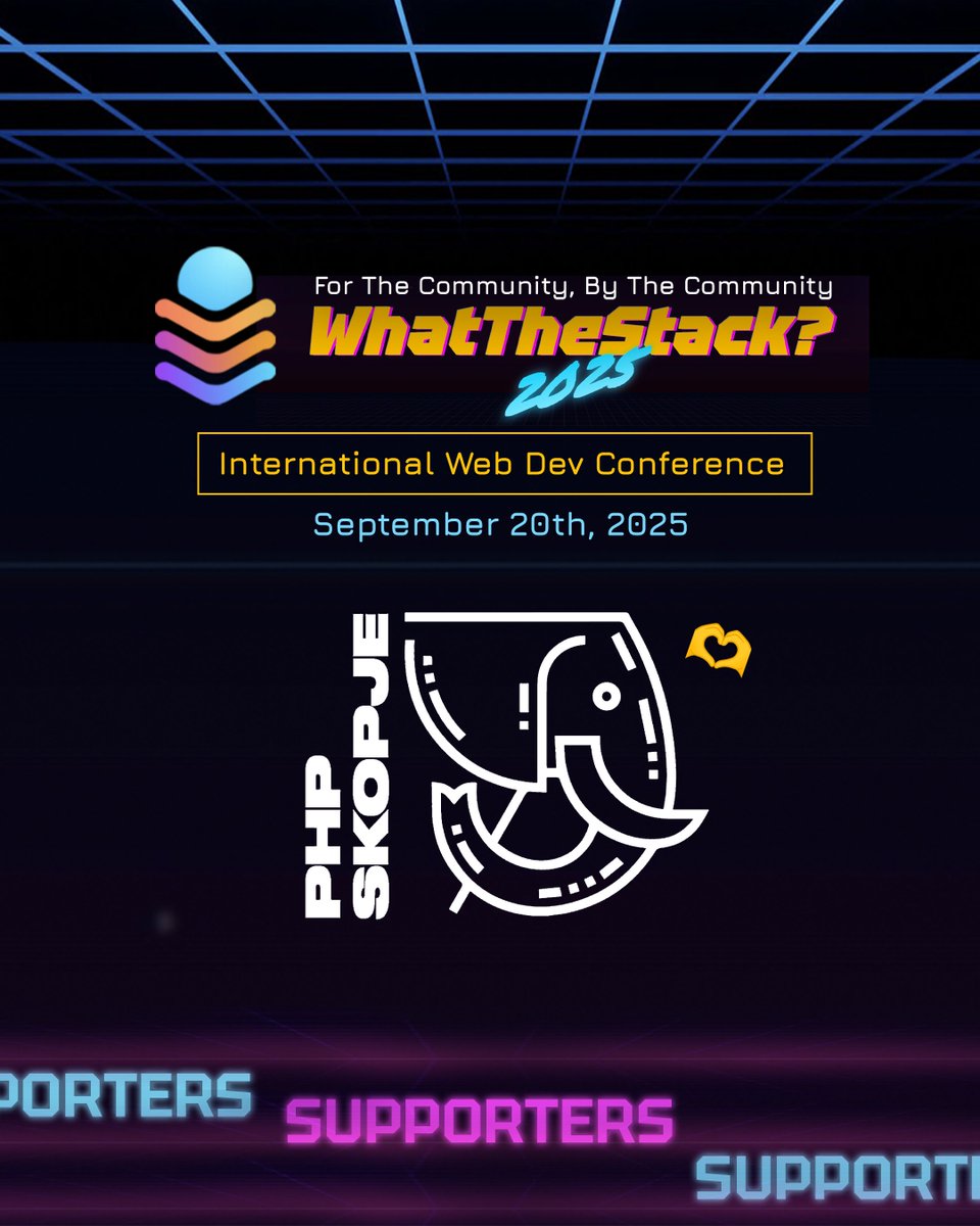 what_the_stack's tweet image. 🔥 Another awesome supporter in the stack — welcome back, @PHPSkopje!
Your energy, humor, and passion add real value to What The Stack 2025.
Looking forward to a day full of learning, sharing, and beer! 🍻
#WhatTheStack2025 #PHPCommunity #SupporterStack