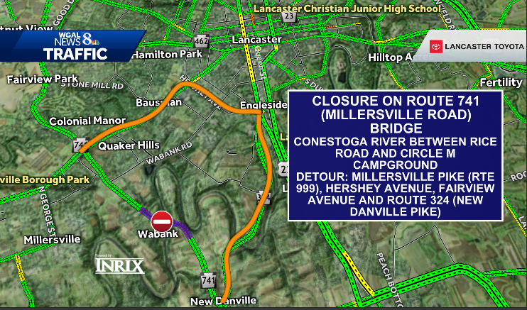 Lancaster County Millersville Road Bridge detours