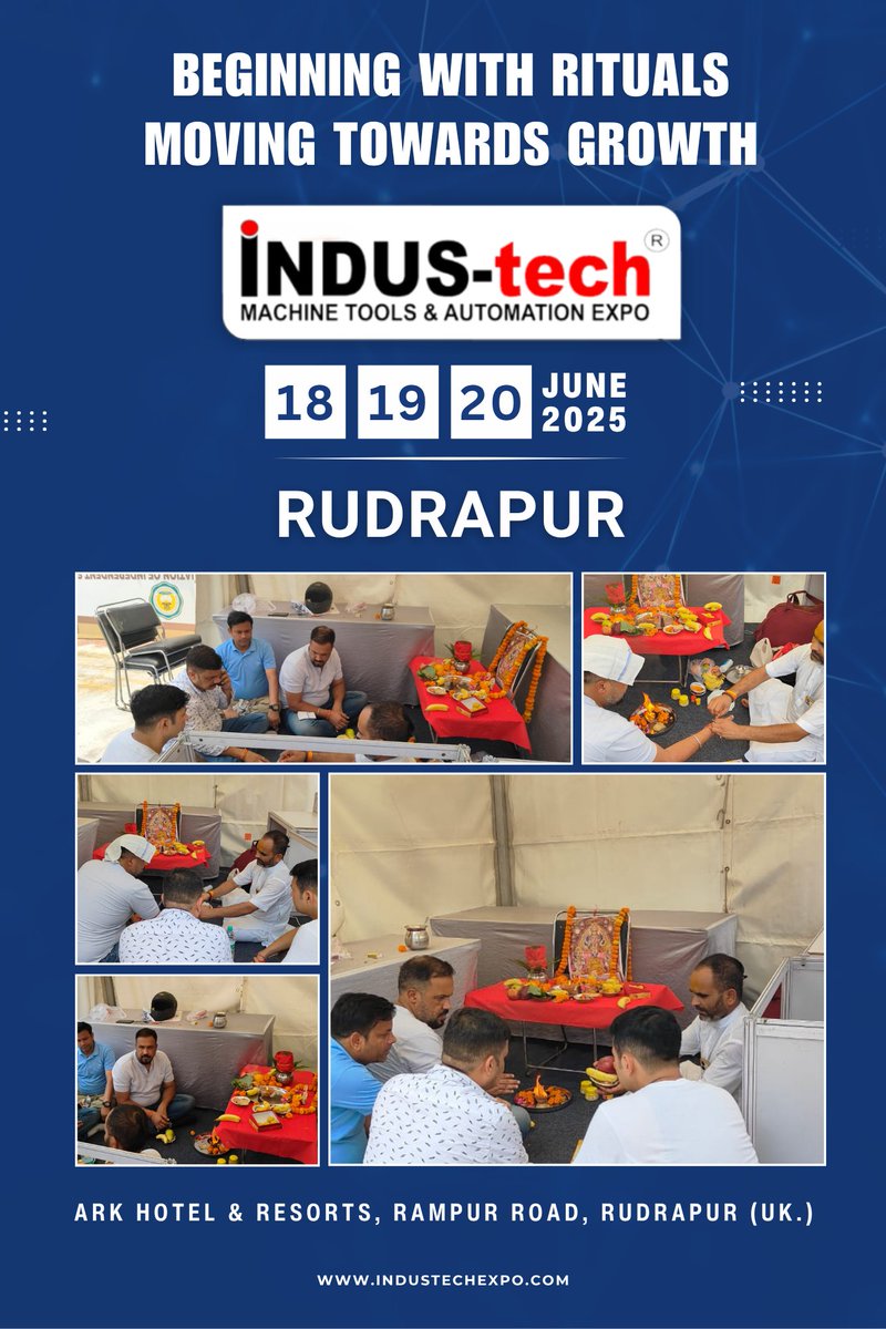 IndustechExpo's tweet image. Starting with Blessings 🙏
Sacred rituals mark the beginning of INDUS-tech Expo 2025 – Rudrapur!
📅 18–20 June | 📍 Ark Hotel
🔗 exporegistration.in/industechexpo-…
.
.
#INDUSTECH #RudrapurExpo #TechExpo #IndustrialExpo #UttarakhandExpo