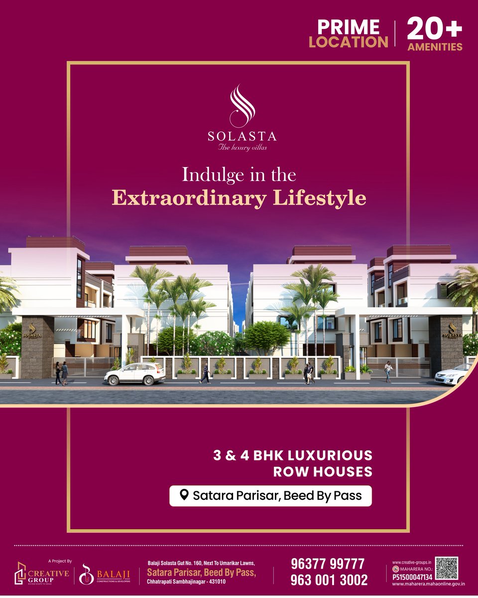 creativegroup26's tweet photo. 𝐈𝐧𝐝𝐮𝐥𝐠𝐞 𝐢𝐧 𝐭𝐡𝐞 𝐄𝐱𝐭𝐫𝐚𝐨𝐫𝐝𝐢𝐧𝐚𝐫𝐲 Lifestyle

𝗣𝗥𝗜𝗠𝗘 𝗟𝗢𝗖𝗔𝗧𝗜𝗢𝗡
𝟮𝟬+ 𝗔𝗠𝗘𝗡𝗜𝗧𝗜𝗘𝗦🏡

𝟑 &amp; 𝟒 𝐁𝐇𝐊 LUXURIOUS 𝗥𝗢𝗪 𝗛𝗢𝗨𝗦𝗘𝗦

🔺𝐅𝐨𝐫 𝐌𝐨𝐫𝐞 𝐈𝐧𝐟𝐨𝐫𝐦𝐚𝐭𝐢𝐨𝐧

📞 𝐂𝐚𝐥𝐥 : 𝟗𝟔𝟑𝟕 𝟕𝟗 𝟗𝟕𝟕𝟕 | 𝟗𝟔𝟑𝟎 𝟎𝟏 𝟑𝟎𝟎𝟐 https://t.co/MzDYWYxVUT