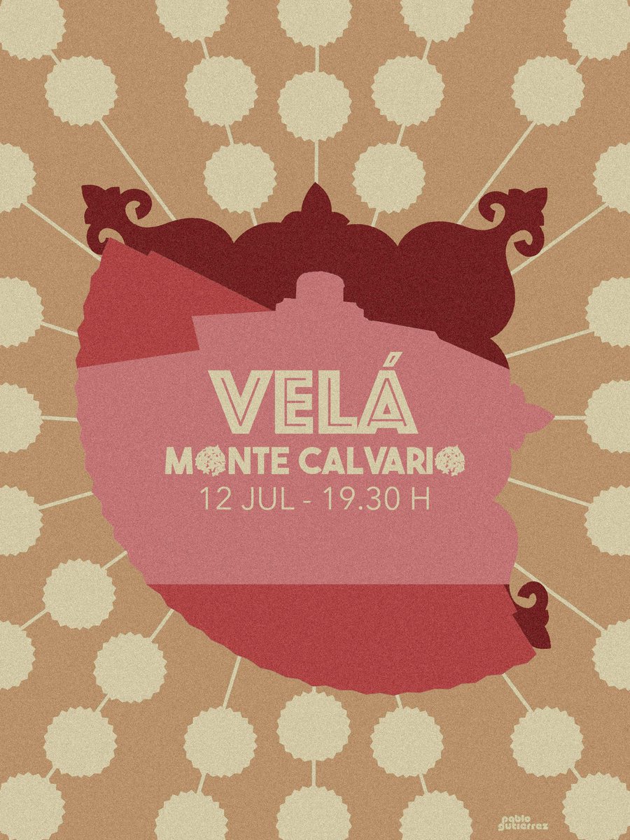 Hdad. Monte Calvario (@montecalvario) on Twitter photo 🗓 AGENDA | Cartel para nuestra VII "Velá", obra de Pablo Gutiérrez (<a href="/pablogtierrz/">Pablo Gutiérrez</a>). Música en directo, barra de comida y bebida, y el mejor ambiente. ¡Reserva la fecha y no te la pierdas! #VeláMonteCalvario #CofradíasMLG
📆 12 de Julio
⛪️ Ermita del Monte Calvario
🕰 19:30h. 🗓 AGENDA | Cartel para nuestra VII "Velá", obra de Pablo Gutiérrez (<a href="/pablogtierrz/">Pablo Gutiérrez</a>). Música en directo, barra de comida y bebida, y el mejor ambiente. ¡Reserva la fecha y no te la pierdas! #VeláMonteCalvario #CofradíasMLG
📆 12 de Julio
⛪️ Ermita del Monte Calvario
🕰 19:30h.