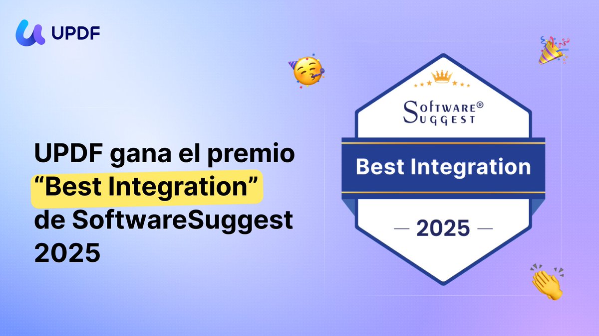 updfes's tweet photo. UPDF gana el premio "Mejor Integración" de SoftwareSuggest 2025
https://t.co/cV8BLxhrOk
#updf #PDF #UPDF #softwaresuggest #Software #pdfeditor https://t.co/BqzTaDE3u5
