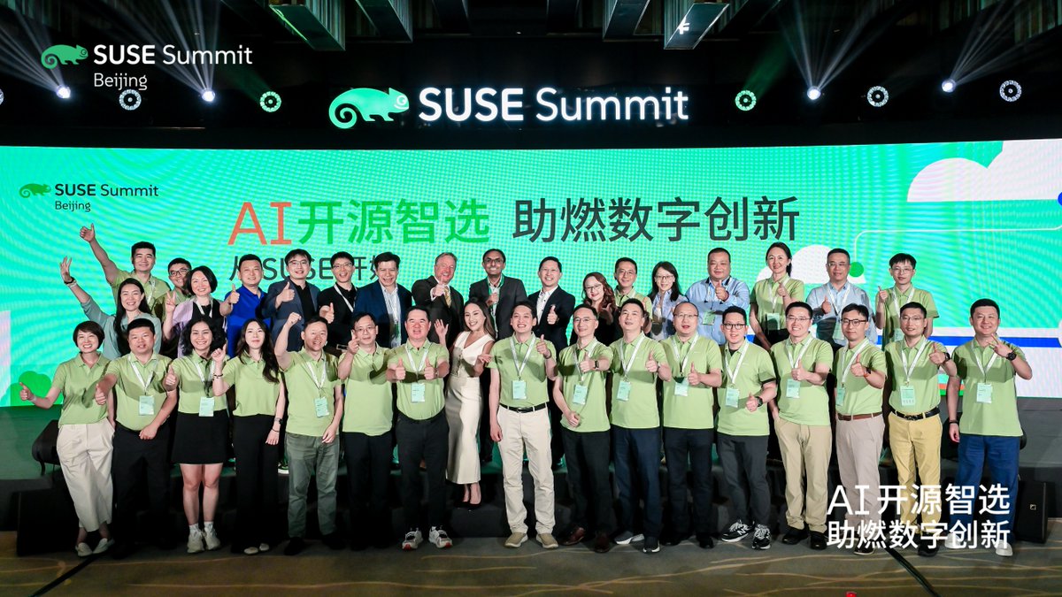 Pieperina's tweet photo. 🤩 That’s a wrap on SUSE Summit China 2025 in Beijing! Industry leaders, customers and partners joined us to explore how we drive innovation across the region with open source #AI, #CloudNative platforms &amp; secure scalable infrastructure.
🔗Learn more here: https://t.co/W17NXYwFaG https://t.co/W3WmX0TaG1