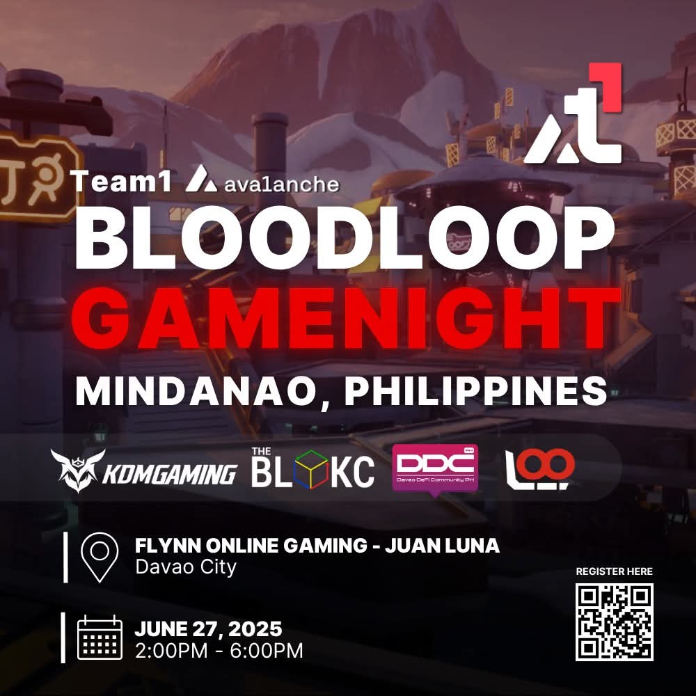 KDMGaming_'s tweet photo. 𝐌𝐢𝐧𝐝𝐚𝐧𝐚𝐨, 𝐢𝐭’𝐬 𝐆𝐀𝐌𝐄 𝐓𝐈𝐌𝐄! 🔥

Wazzup, Mindanao Gamers? 𝐓𝐞𝐚𝐦𝟏 – 𝐁𝐥𝐨𝐨𝐝𝐋𝐨𝐨𝐩 𝐆𝐚𝐦𝐞𝐧𝐢𝐠𝐡𝐭 is coming to your place! Bringing you exciting activities that you can bond with the Avalanche PH community! 🎯

📍 𝐅𝐥𝐲𝐧𝐧 𝐎𝐧𝐥𝐢𝐧𝐞 𝐆𝐚𝐦𝐢𝐧𝐠 - 𝐉𝐮𝐚𝐧 𝐋𝐮𝐧𝐚, 𝐃𝐚𝐯𝐚𝐨 𝐂𝐢𝐭𝐲
🗓️ 𝐉𝐮𝐧𝐞 𝟐𝟕, 𝟐𝟎𝟐𝟓 | 𝟐:𝟎𝟎 𝐏𝐌 - 𝟔:𝟎𝟎 𝐏𝐌
🔗 𝐒𝐞𝐜𝐮𝐫𝐞 𝐲𝐨𝐮𝐫 𝐬𝐥𝐨𝐭 𝐍𝐎𝐖: https://t.co/gr80YytyEw

Brought to you by: Avalanche Team1 Philippines
Partners: The BLOKC Davao DeFi Community 

See you on the BloodLoop!