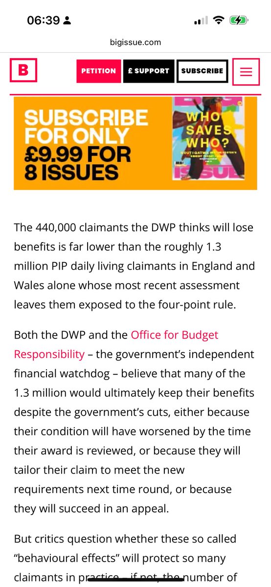 NEW: Labour and the OBR think 'only' 440,000 will lose PIP despite 1.3 million exposed to the 4-point rule. They expect 860,000 to keep benefits via worsened conditions, better claims, or successful appeals. Why put them through this ordeal then? #WelfareNotWarfare #TakingThePip