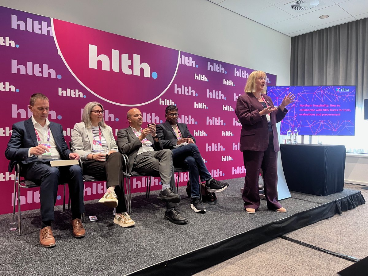 The_NHSA's tweet photo. Read our blog by our Comms Manager @CharlotteT_NHSA about Day 0 of #HLTHEurope, including our panel event for innovators about collaborating with NHS Trusts for trials, evaluations &amp; procurement, delivered with the help of incredible expert speakers https://t.co/6ZP4c1nDGc
1/2 https://t.co/iAp2fQTRW7