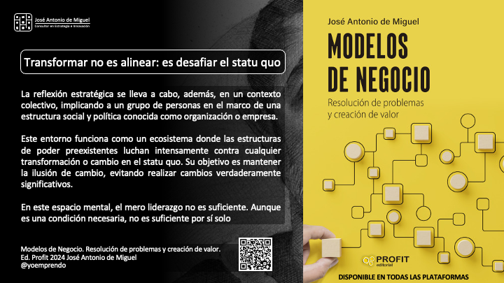 Hablar de transformación en las organizaciones no es solo alinear personas: es lograr una verdadera armonización en un entorno que, por naturaleza, resiste el cambio. 
Las estructuras de poder existentes se esfuerzan por preservar la apariencia de movimiento, sin permitir que