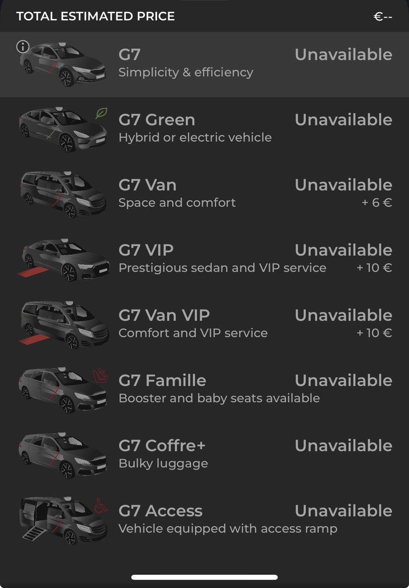 Les taxis s’étonnent d’être une espèce en voie de disparition, il est 8h30.

Bloqué et en retard.

<a href="/TAXISG7/">G7</a>