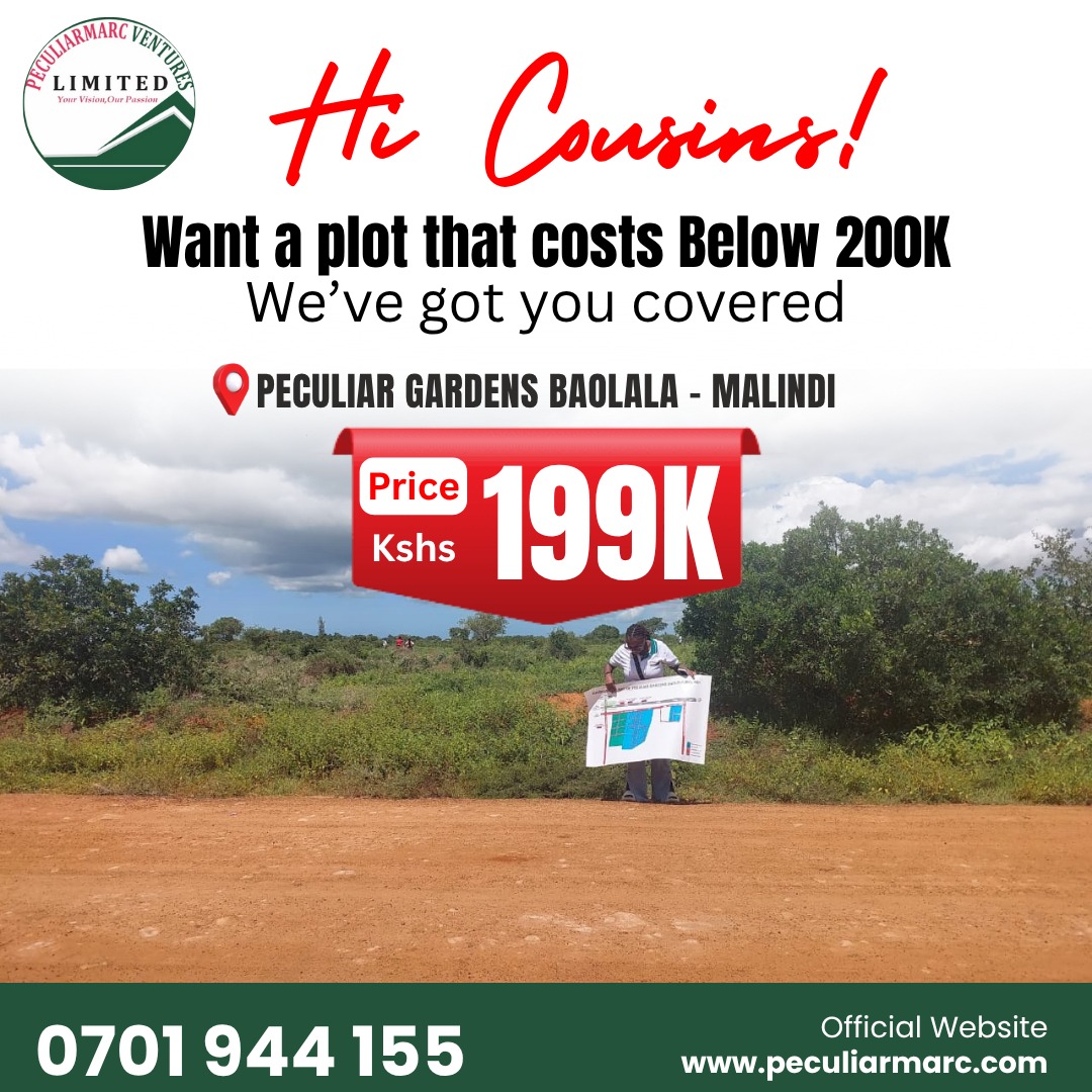 peculiarmarc's tweet photo. 👋🏽 Hi Cousins!
Did you know you can own land in Malindi for under 200K? Yes, cousin. LAND.

🎯 Ready to own without breaking the bank?
Let’s get you started with as little as Ksh 50,000.

📲 Dm 'Hi Cousin'  or call/Sms/WhatsApp 0701 944 155

#cousins
#SecretStory #RealEstateTips https://t.co/YGWZR6Kq4z