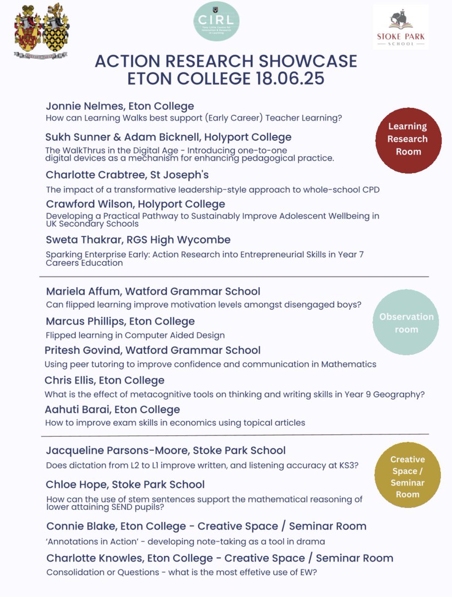 RGSHW Careers (@rgshwcareers) on Twitter photo We are delighted (& honoured!) to be presenting <a href="/rgshw/">RGSHW Headmaster</a>’s Action Research Project at <a href="/Eton_College/">Eton College</a> tomorrow! A study on Careers & Enterprise skills with Year 7. Do join us to connect with like-minded educators & hear about a wide range of modern research! Thank you <a href="/Eton_CIRL/">Eton College CIRL</a> We are delighted (& honoured!) to be presenting <a href="/rgshw/">RGSHW Headmaster</a>’s Action Research Project at <a href="/Eton_College/">Eton College</a> tomorrow! A study on Careers & Enterprise skills with Year 7. Do join us to connect with like-minded educators & hear about a wide range of modern research! Thank you <a href="/Eton_CIRL/">Eton College CIRL</a>