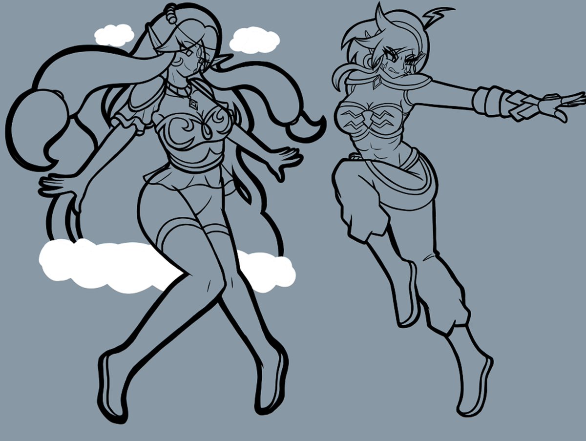 WIP
Layra &amp; Nuboa (OCs) Full redesigns
