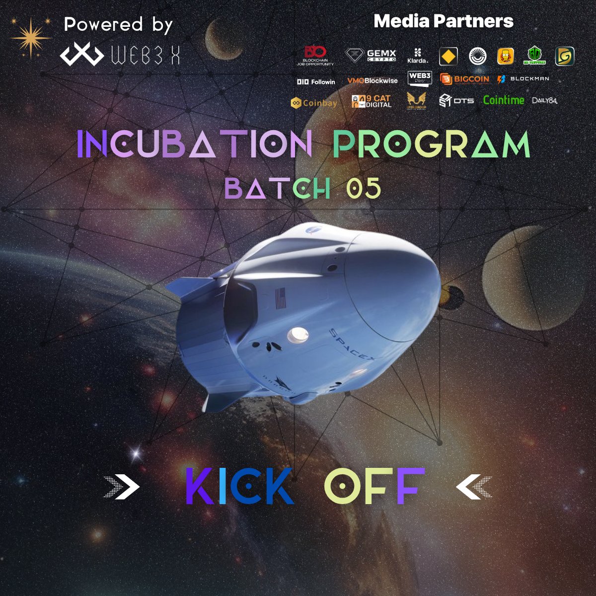 🚀 Web3 X Incubation Program – Batch 05 has officially kicked off!

Over the next 6 weeks, selected Web3 projects will go through intensive workshops, mentorship sessions, and community engagement activities — all designed to support early-stage teams on their journey from idea