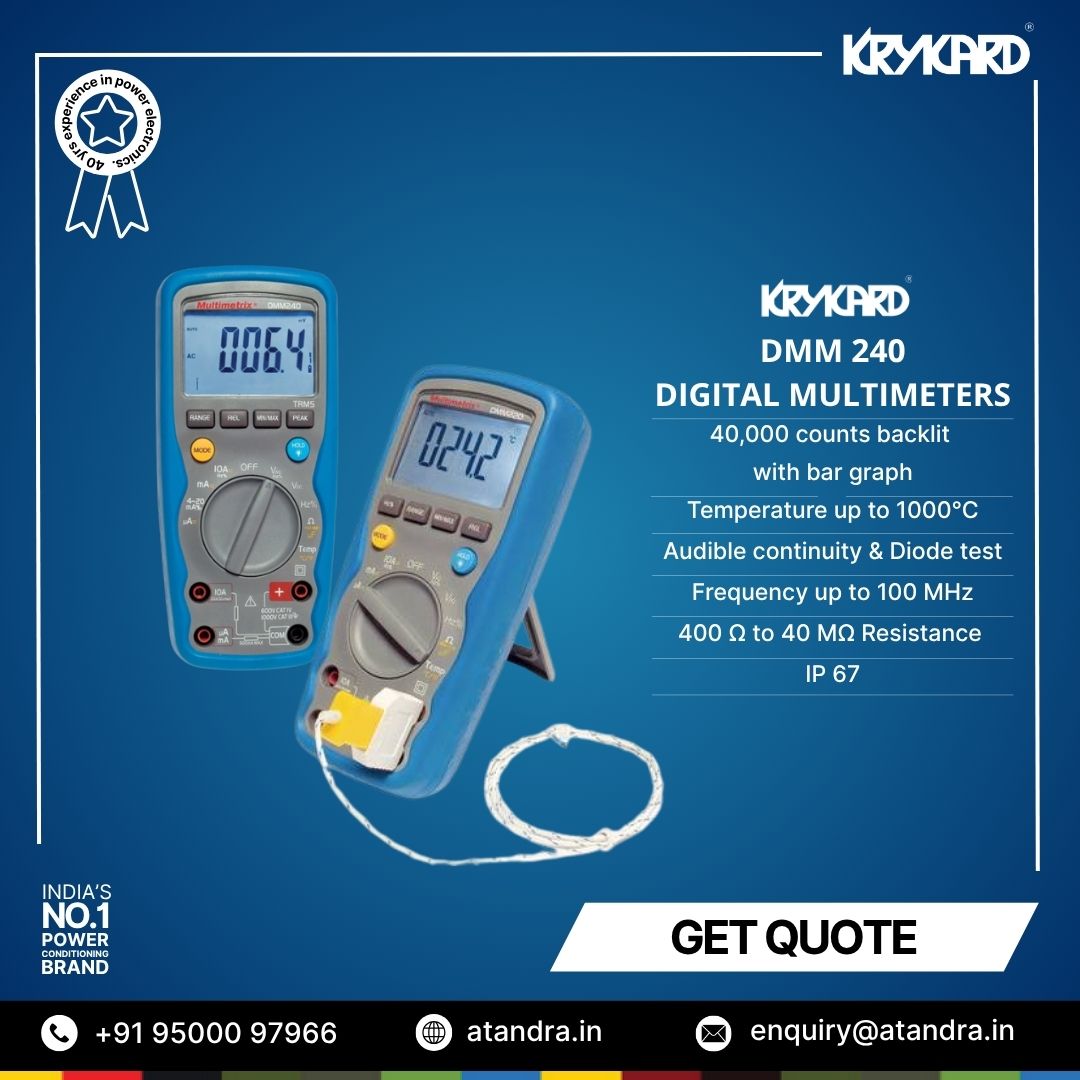AtandraEnergy's tweet image. KRYKARD DMM 240 — The Rugged Digital Multimeter Built for the Real World.

When accuracy, durability, and versatility matter, professionals trust the KRYKARD DMM 240. 

Visit atandra.in for details.

#DigitalMultimeter #ElectricalTesting #FieldMaintenance