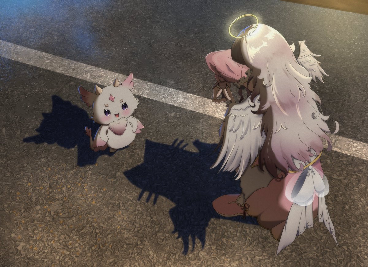 A silly angel and her little Tenbi :3 

#MystAngelArt