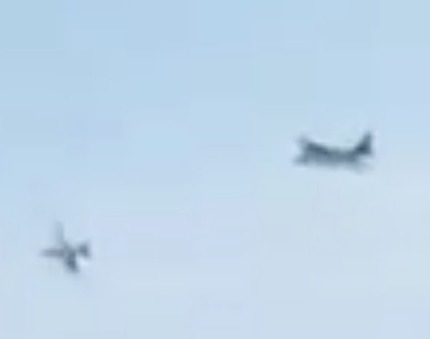 bagofducks1's tweet photo. @MurtazaRoy14 tbh this pixel mesh looks closer to F4  than anything Israel use - due to curved wings design. Iran uses F4, Israeli stoped using them in the 90's. 
Most probably the video is from Ukraine and these are actually ruzzians SU25s. https://t.co/ab0mFJOoBk