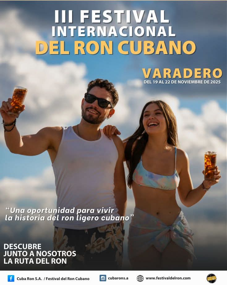 Troisième édition du Festival international du rhum cubain, Varadero, #Cuba 🇨🇺, 19-22 novembre 2025. 

Experts internationaux et amateurs de la culture du rhum se réuniront pour honorer une tradition séculaire qui a fait de Cuba un synonyme d'excellence.