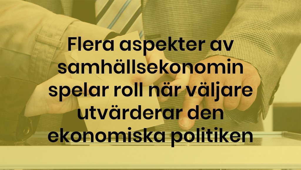 IFAU_SE's tweet image. När väljare tar ställning till hur regeringar hanterar ekonomin spelar inflationen en stor roll, men även arbetslöshet, tillväxt och börsutveckling påverkar bedömningen. Det visar en ny studie från IFAU, genomförd av forskare vid Göteborgs universitet.

ifau.se/Press/Meddelan…