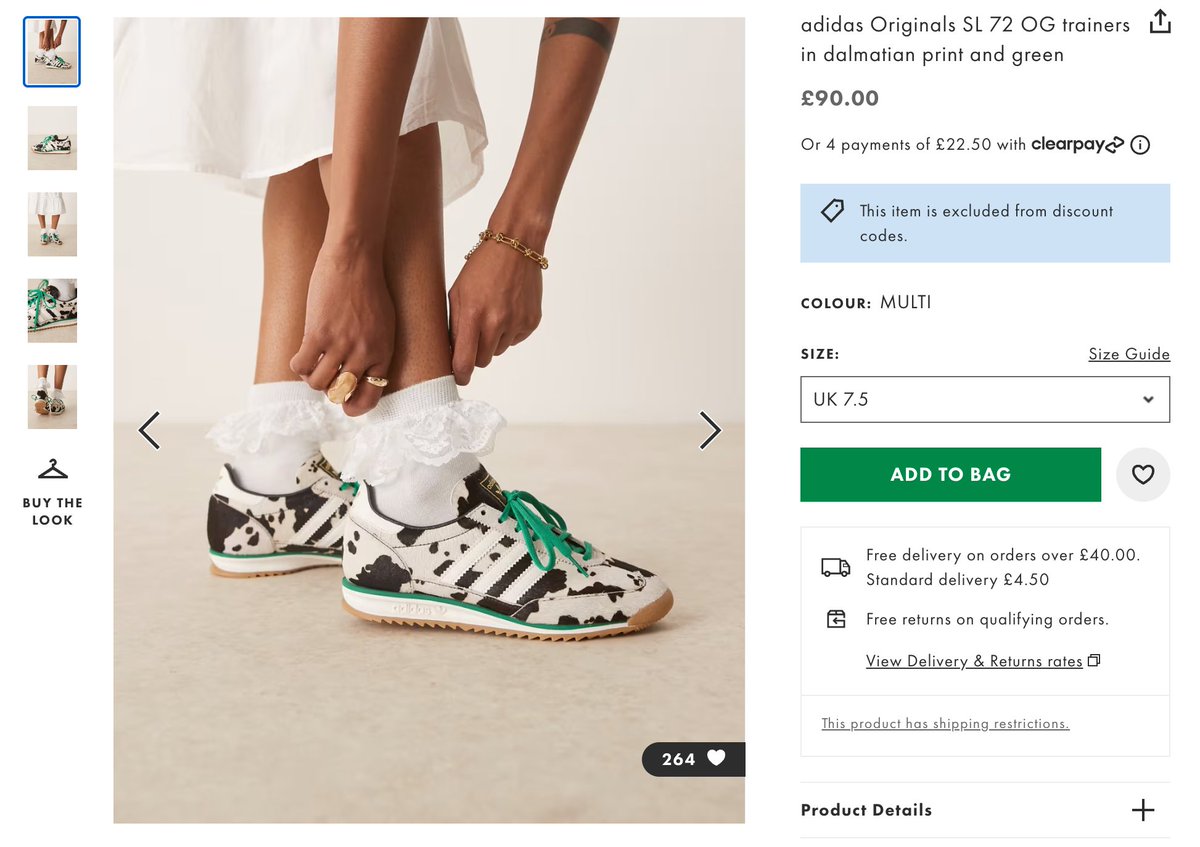 adidas SL 72 OG Dalmatian Print dropped at ASOS ✨ &gt; c.thesolesupplier.co.uk/bpyjdaj #ad #adidas