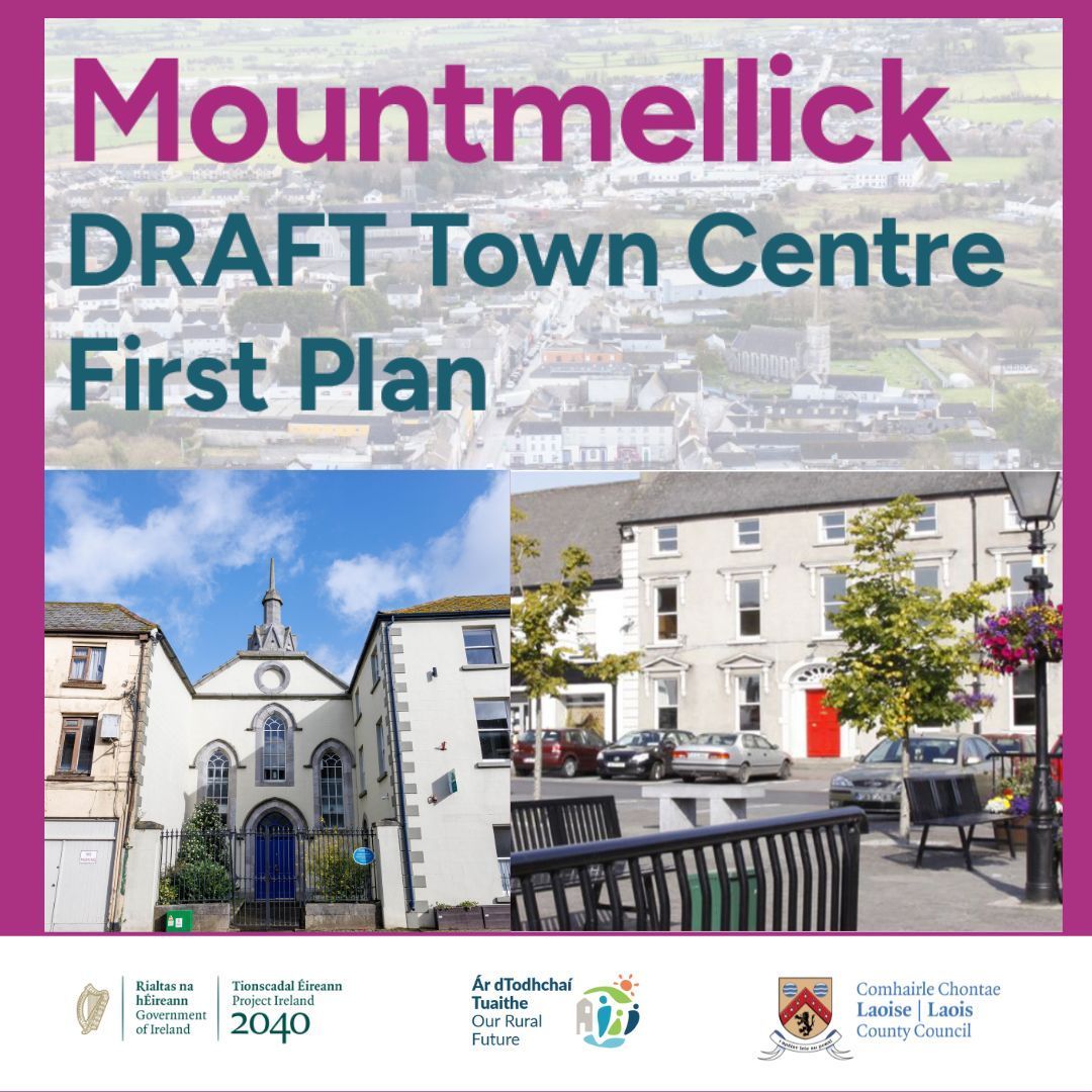 🗣️ Mountmellick, Your town. Your voice. Your future!
Come along to the Mountmellick's Draft Town Centre First Plan Information Evening
📍 Mountmellick Library 📅 This evening, Tuesday, 17th June 2025 🕔 5:30pm–7:30pm
consult.laois.ie/en/consultatio… #TownRegeneration #TownCentreFirst