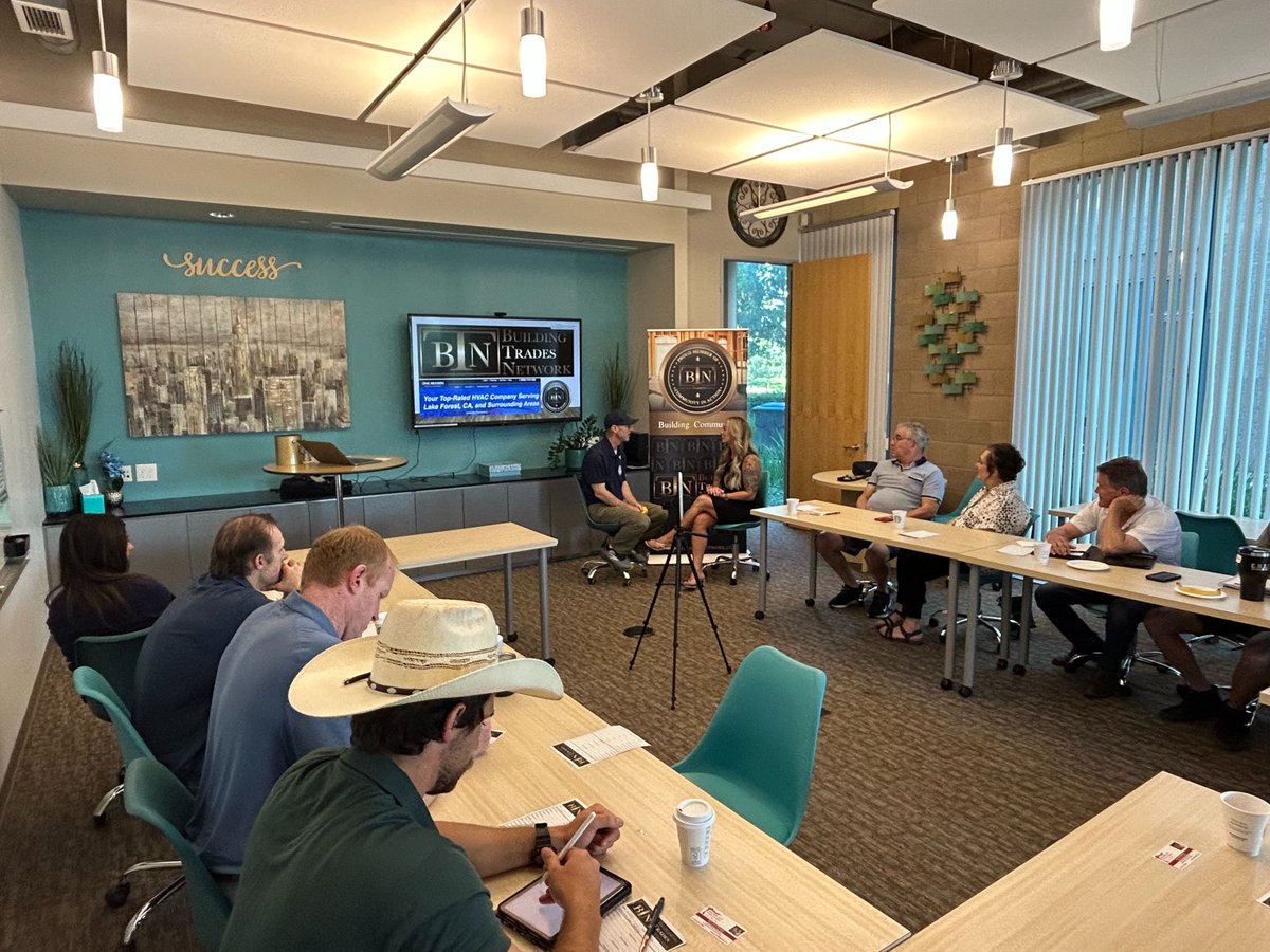 Affinity24's tweet photo. @BuildTradeNet (BTN) OC South! 💼🔧

🎤 Foreman Johnny Bryant (@aslelectricoc) interviewed Rebecca Rodeick from @OneSeasonAir—admin powerhouse behind their HVAC success.

🪟 Guests Rose &amp; Al Mendoza of @OpeningActWF shared their family business story: window fashion done right! https://t.co/JuZm5CMS4D