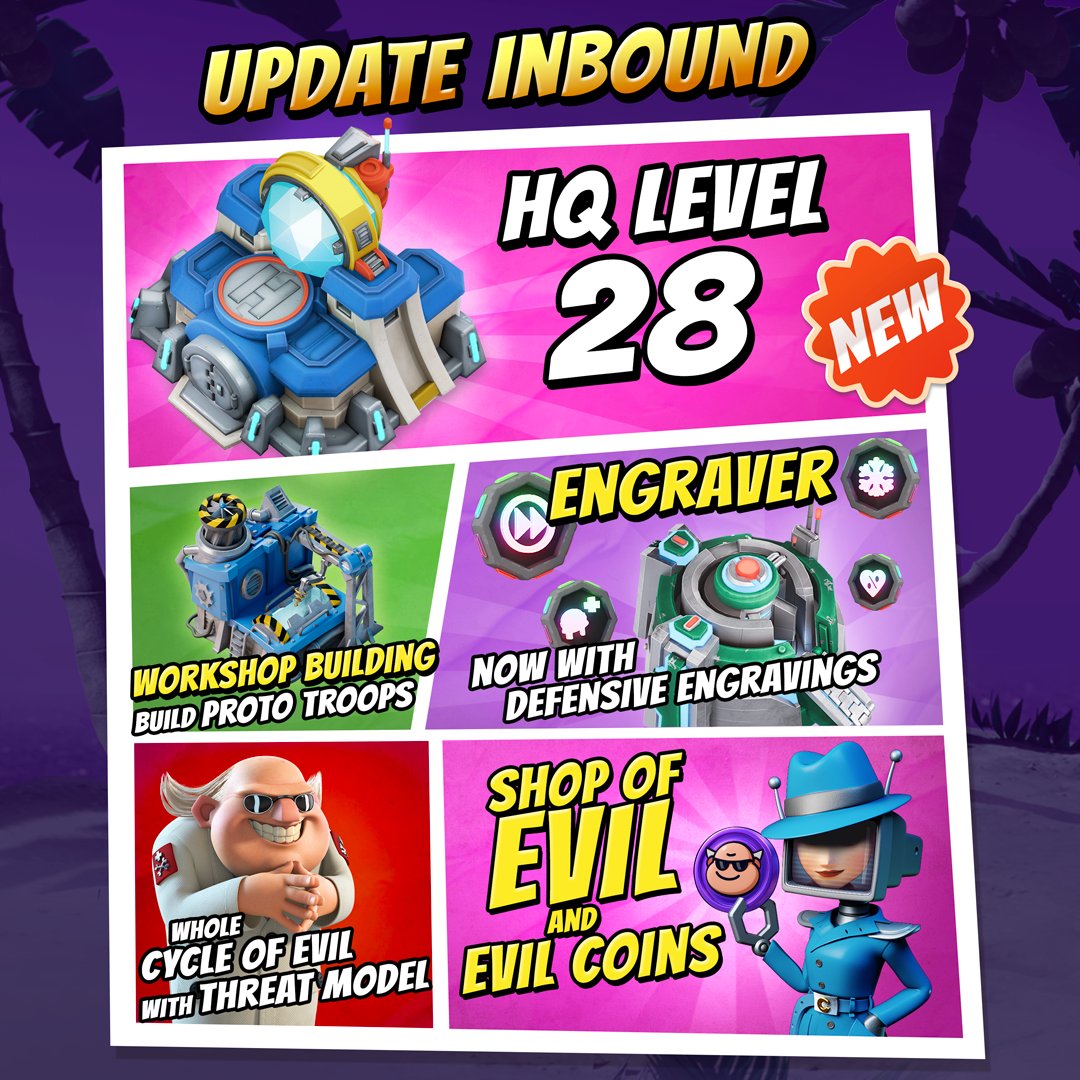 BoomBeach's tweet image. NEW UPDATE INBOUND!
We're heading into maintenance now, Commander - this update might take a while since we have a ton of content to add!

You can find the highlights of this update here 👇