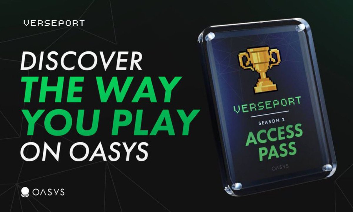 Budhil Vyas (@budhilvyas) on Twitter photo Giving away 10 Verseport Access Pass NFTs to our community 🔥
Rules:
✅ Follow us, @Oasys_games, <a href="/oasyschain/">Oasys Blockchain</a> & <a href="/BudhilVyas/">Budhil Vyas</a>
✅ Like & RT this post
Winners will be announced in 48 hours
Verseport Season 2 is live and these NFTs give you access to exclusive campaigns and rewards Giving away 10 Verseport Access Pass NFTs to our community 🔥
Rules:
✅ Follow us, @Oasys_games, <a href="/oasyschain/">Oasys Blockchain</a> & <a href="/BudhilVyas/">Budhil Vyas</a>
✅ Like & RT this post
Winners will be announced in 48 hours
Verseport Season 2 is live and these NFTs give you access to exclusive campaigns and rewards