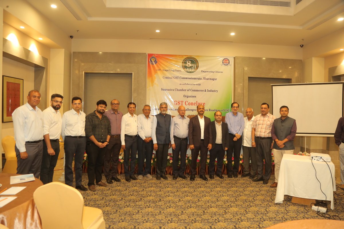 CGST Bhavnagar (@cgstbhavnagar) on Twitter photo The GST Conclave 2025, organized by the Bhavnagar Commissionerate, took place on June16 in Bhavnagar, marking the beginning of GST Pakhwada from June16 to July1,2025, highlighting evolution in GST and promoting economic growth. <a href="/cbic_india/">CBIC</a> <a href="/cgstahmedzone/">CGST Ahmedabad Zone</a> <a href="/FinMinIndia/">Ministry of Finance</a> <a href="/PMOIndia/">PMO India</a> The GST Conclave 2025, organized by the Bhavnagar Commissionerate, took place on June16 in Bhavnagar, marking the beginning of GST Pakhwada from June16 to July1,2025, highlighting evolution in GST and promoting economic growth. <a href="/cbic_india/">CBIC</a> <a href="/cgstahmedzone/">CGST Ahmedabad Zone</a> <a href="/FinMinIndia/">Ministry of Finance</a> <a href="/PMOIndia/">PMO India</a>