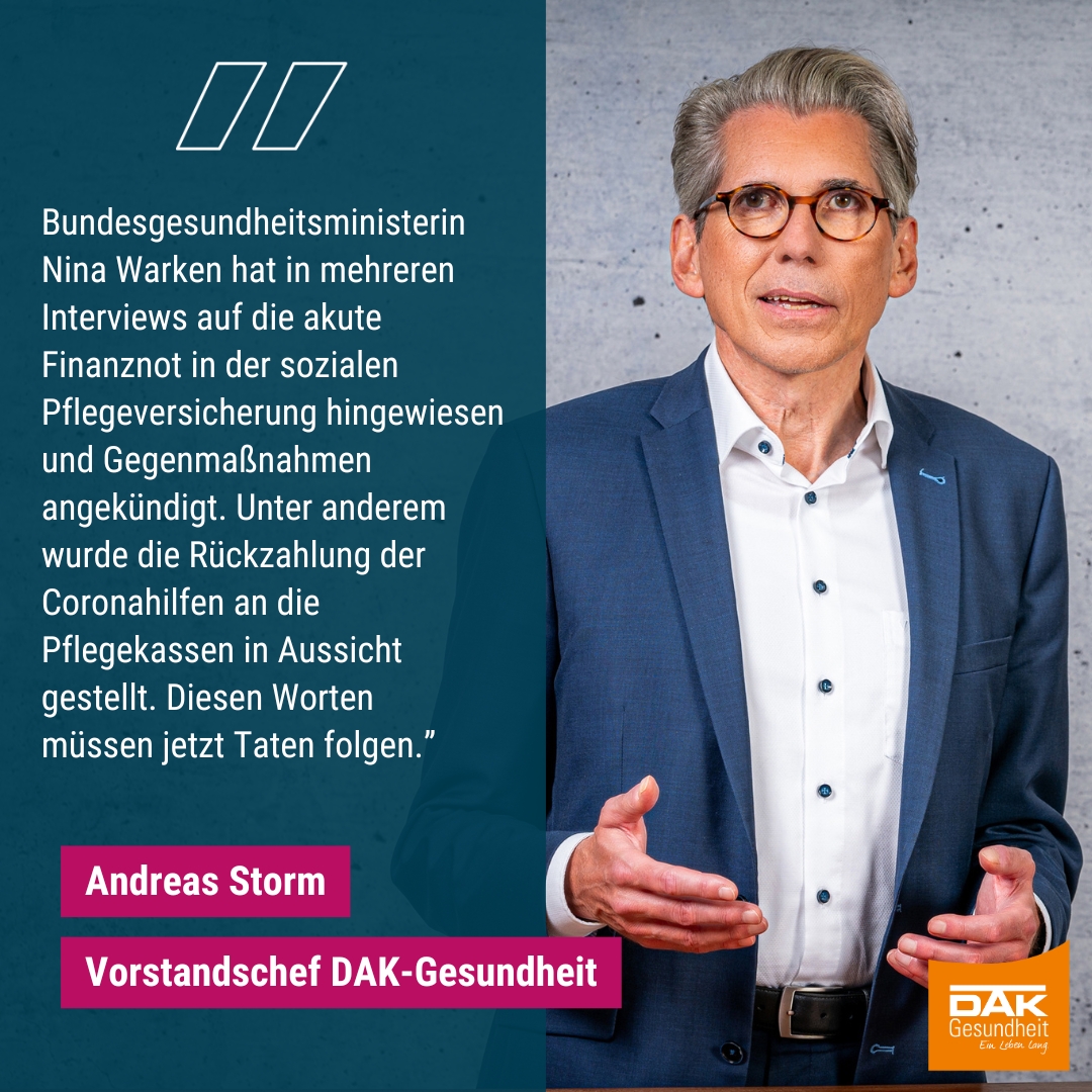 DAK-Gesundheit (@dakgesundheit) on Twitter photo In der Pandemie gab es einen rechtswidrigen Rückgriff auf Beitragsgelder der #Pflegeversicherung. DAK-Vorstandschef <a href="/StormAndreas/">Andreas Storm</a> fordert die kurzfristige Rückzahlung vom Bund, um eine erneute Beitragserhöhung zu vermeiden👉dak.de/_136834
#GKVTag <a href="/ninawarken/">Nina Warken</a> <a href="/BMG_Bund/">Bundesgesundheitsministerium</a> In der Pandemie gab es einen rechtswidrigen Rückgriff auf Beitragsgelder der #Pflegeversicherung. DAK-Vorstandschef <a href="/StormAndreas/">Andreas Storm</a> fordert die kurzfristige Rückzahlung vom Bund, um eine erneute Beitragserhöhung zu vermeiden👉dak.de/_136834
#GKVTag <a href="/ninawarken/">Nina Warken</a> <a href="/BMG_Bund/">Bundesgesundheitsministerium</a>