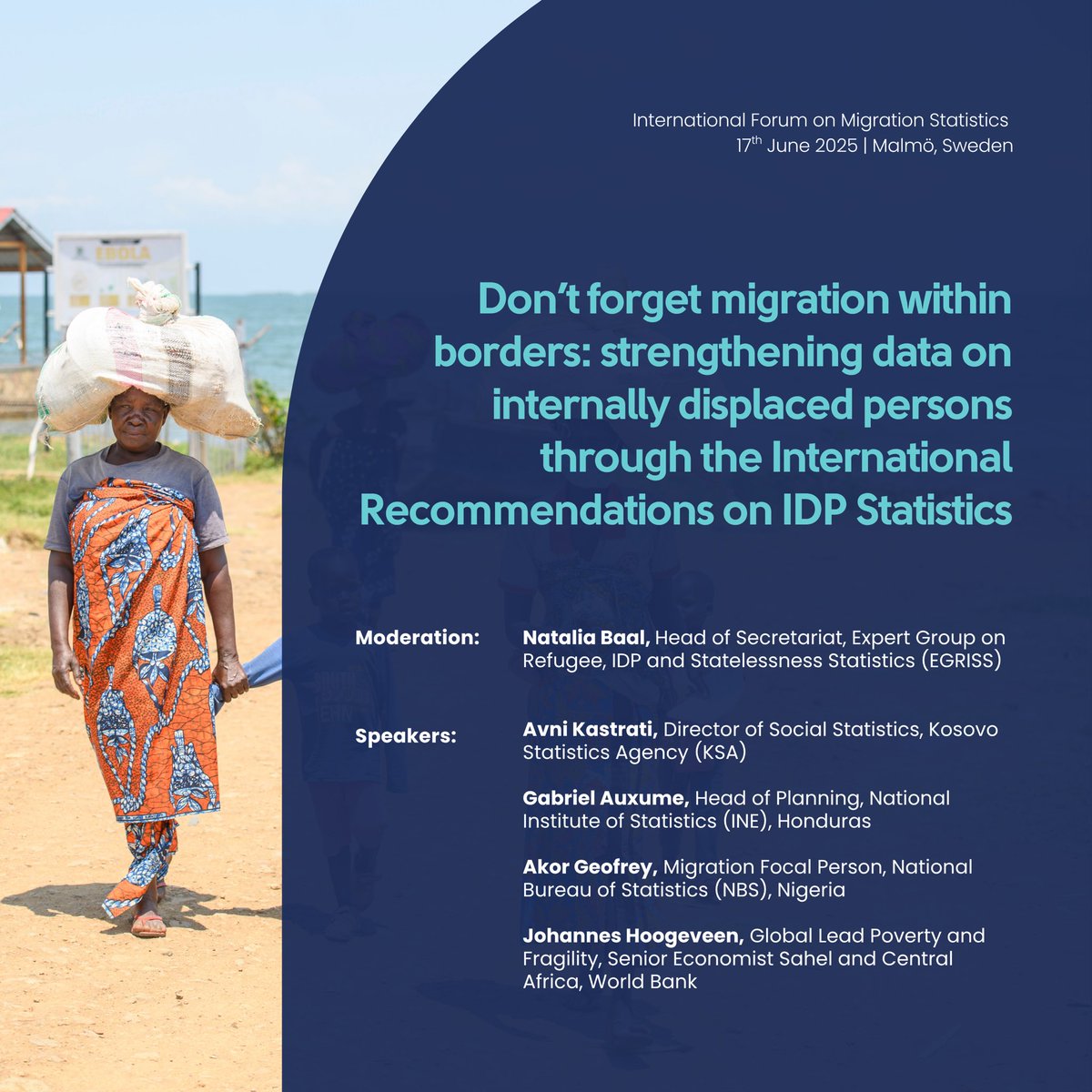 EGRISStats's tweet image. 📈 How are countries putting the international frameworks into action to improve #IDP statistics?
Join us today at the #IFMS2025 to explore national efforts in 🇽🇰 Kosovo, 🇭🇳 Honduras, 🇳🇬 Nigeria, and discuss why quality IDP #data matters for development.
⏰ 3:30 PM
📍 NI:A0406