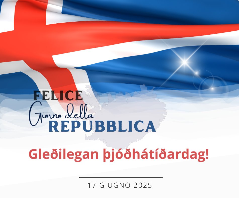 🇮🇸 🇮🇹 L'Ambasciata d'Italia in Norvegia e Islanda desidera inviare i suoi più sentiti auguri per un futuro di pace e prosperità al Governo e al popolo islandese, che da sempre intrattengono stretti e solidi legami con l'Italia. 
🇮🇸 Gleðilegan þjóðhátíðardag! 🎉
#iceland
