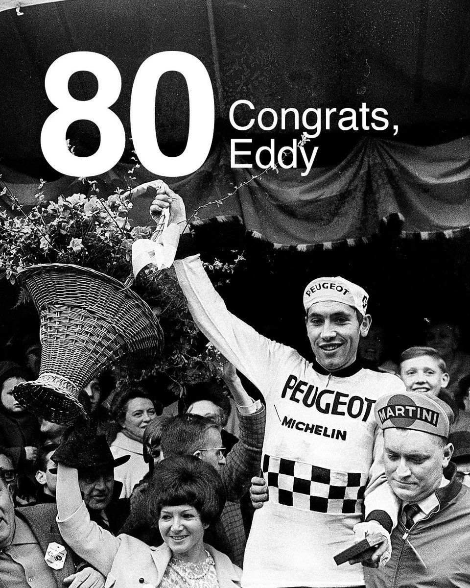 A true legend of cycling turns 80 today. Have a wonderful day, Eddy. #FLCS