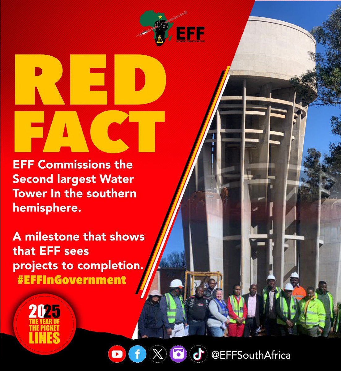 MMCFor_WS's tweet image. 馃敽RED FACT馃敽
The 5.5 Megalitre Northmead Water Tower project began in 2019, and while the COVID-19 pandemic caused unforeseen delays, the department has persevered to reach this important milestone.
This is proof that service delivery is not a slogan but a commitment in action!