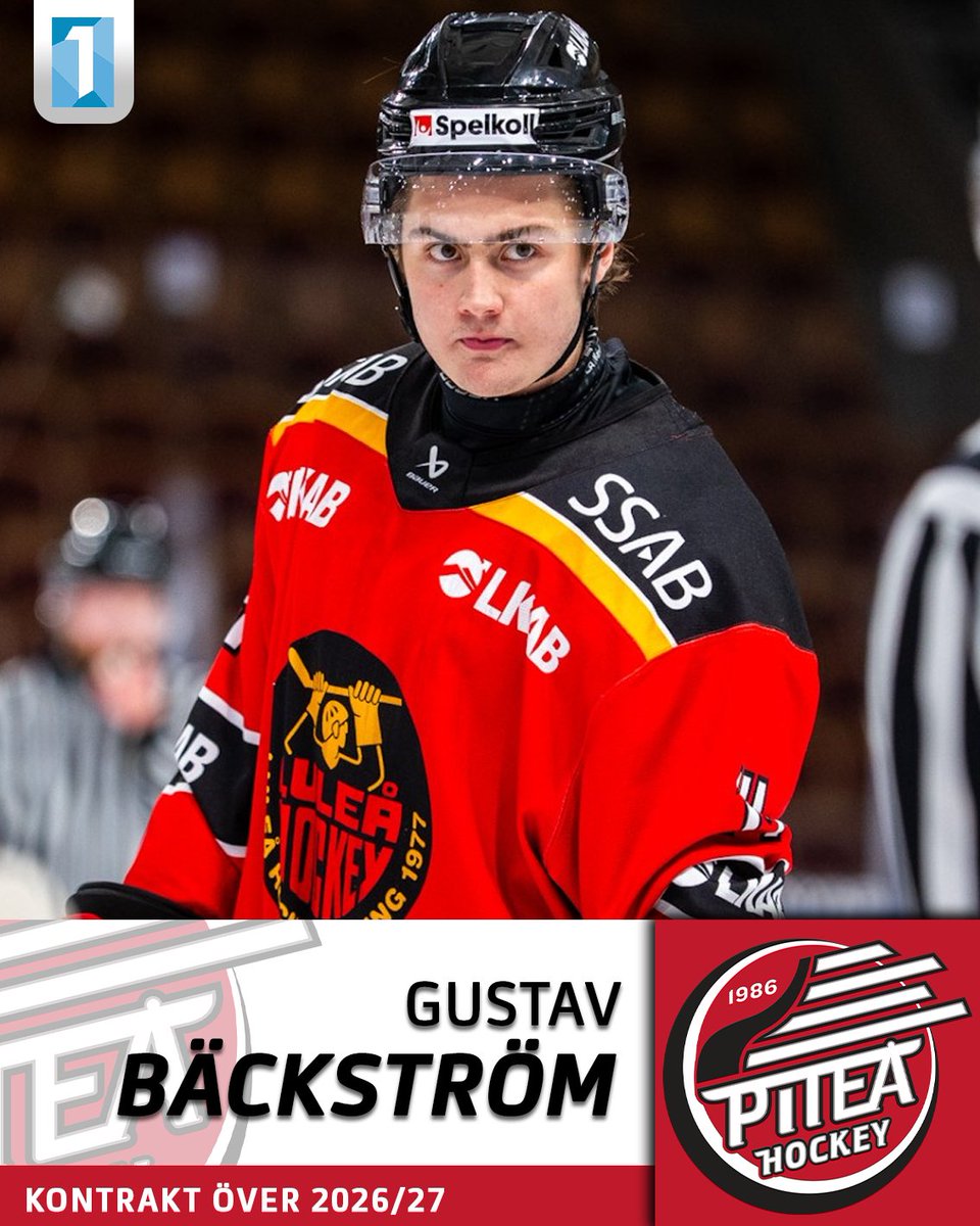 Forwarden Gustav Bäckström vänder hem till Piteå Hockey efter spel i Luleås juniororganisation.

– Vi ser en stor utvecklingspotential i honom, han tävlar hårt och strävar efter att bli bättre varje dag, säger sportchefen Anton Wallsten.

📸: Oliver Åström