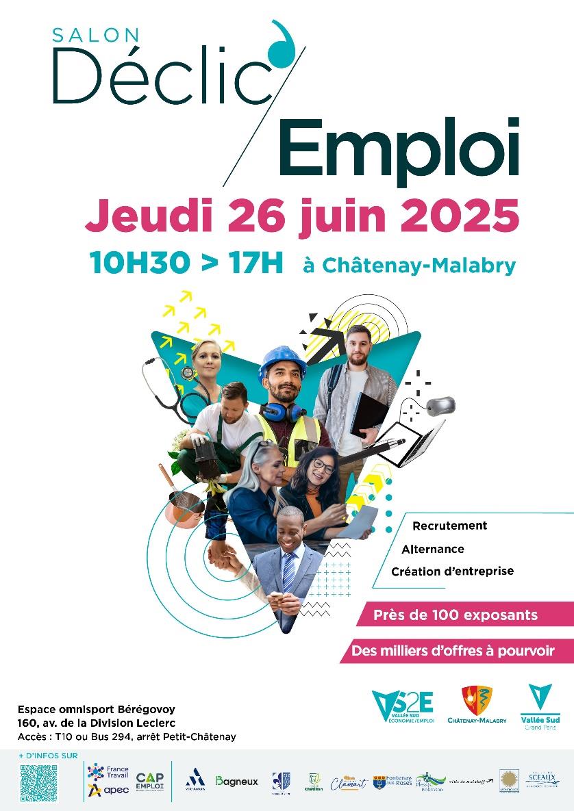 Vallée Sud - Grand Paris (@vallee_sud) on Twitter photo <a href="/vallee_sud/">Vallée Sud - Grand Paris</a>, Vallée Sud Économie et Emploi et la Ville de Châtenay-Malabry organisent Déclic’Emploi, salon dédié au recrutement, à l’alternance et à la création d’entreprise. Jeudi 26 juin 2025 de 10h30 à 17h Espace Omnisport Bérégovoy.
Plus d’infos : cutt.ly/krcVPJN0 <a href="/vallee_sud/">Vallée Sud - Grand Paris</a>, Vallée Sud Économie et Emploi et la Ville de Châtenay-Malabry organisent Déclic’Emploi, salon dédié au recrutement, à l’alternance et à la création d’entreprise. Jeudi 26 juin 2025 de 10h30 à 17h Espace Omnisport Bérégovoy.
Plus d’infos : cutt.ly/krcVPJN0