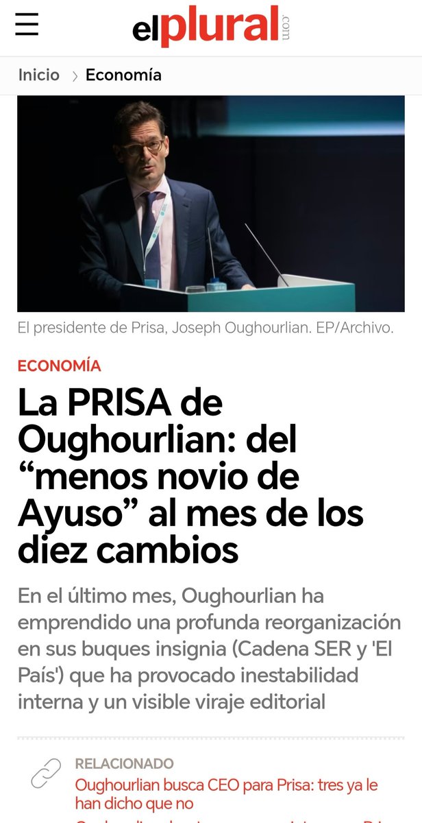 El cambio editorial en el Grupo Prisa ha llegado.
Anoche en <a href="/Hora25/">Hora 25</a>  Aimar Bretos y esta mañana en <a href="/HoyPorHoy/">Hoy por Hoy</a> Angels Barceló..
Leña al mono que es de goma, vaya despelleje de Pedro Sánchez 😡😡
