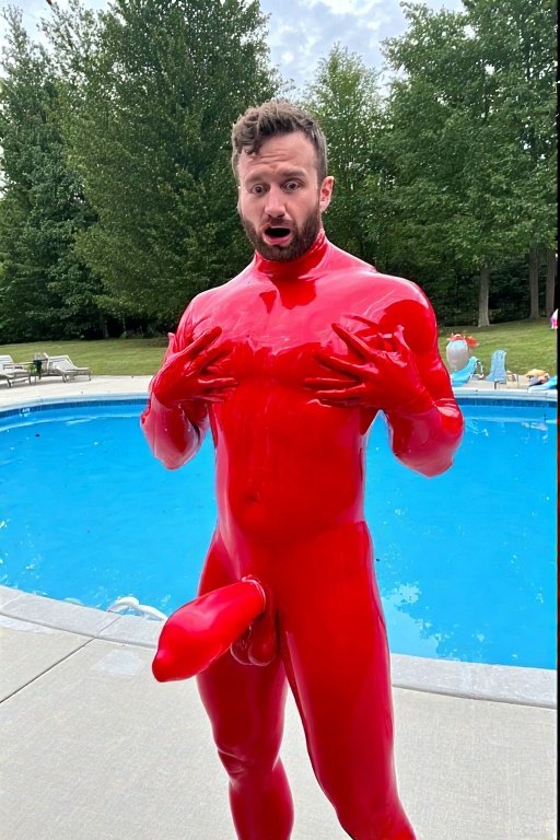 LubberRubber's tweet image. It was covering his entire body almost and wasn't stopping, yet his latex clad penis was more hard than ever before.