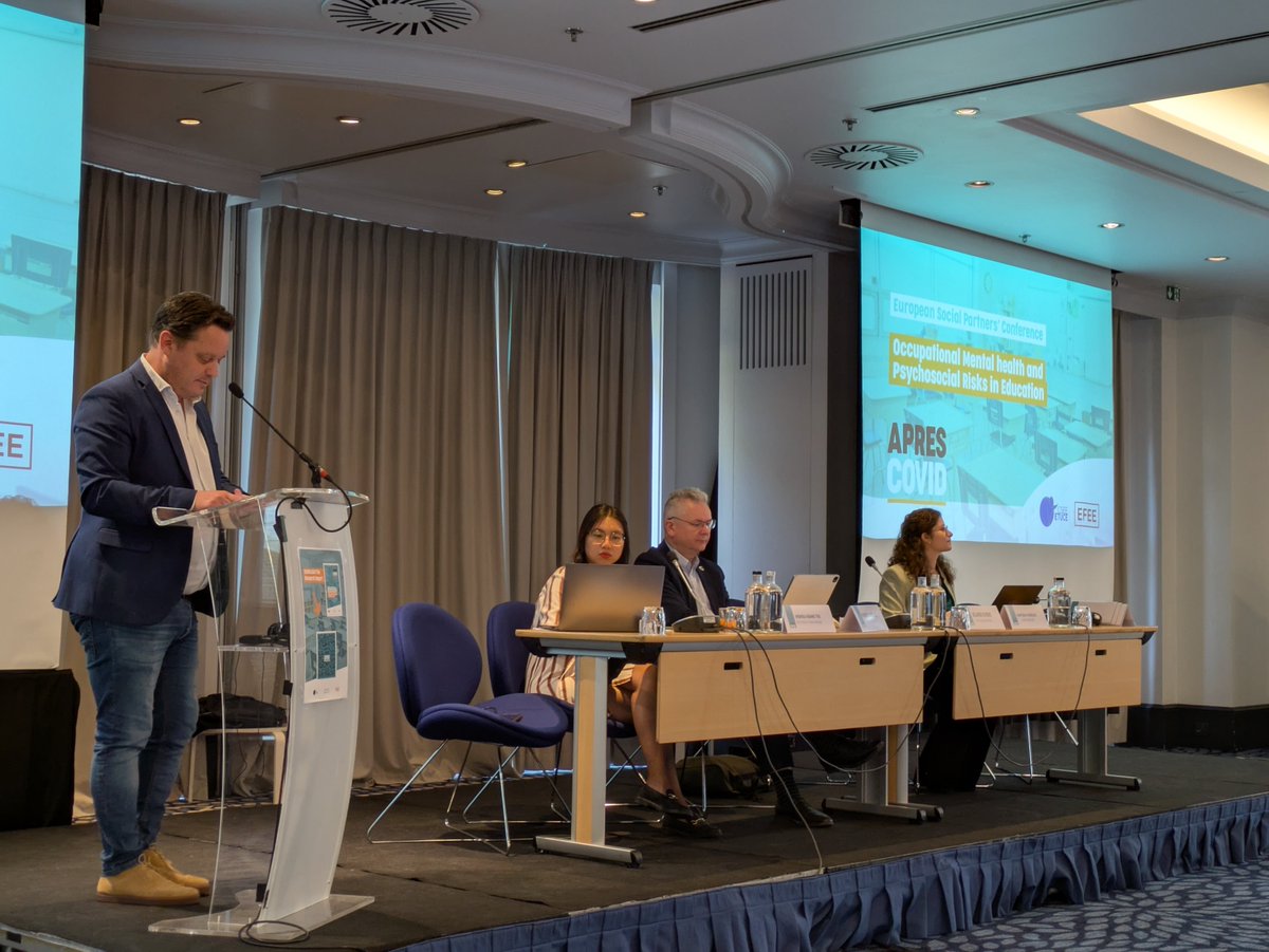 ETUCE_CSEE's tweet image. The #APRESCOVID Final Conference starts today in Brussels!
ETUCE & EFEE unite education trade unions and employers to address occupational mental health and psychosocial risks in education.
A key step towards safer, healthier working conditions for all teachers.